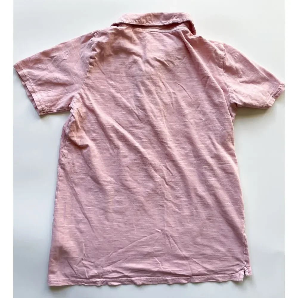 Boy's Mini Boden Salmon Pink Cotton Polo Shirt Size 11-12Y
